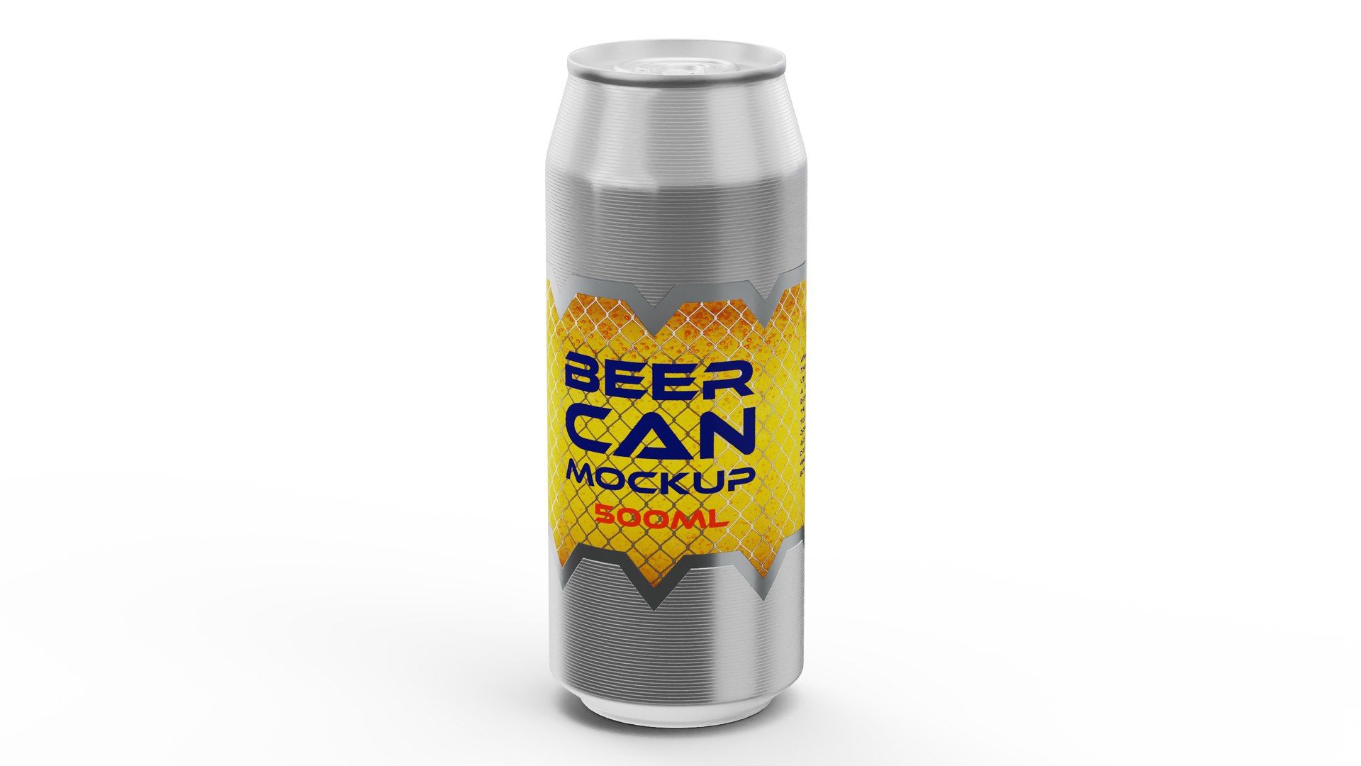 Beer Can Mockup 500ml 3D model preview
