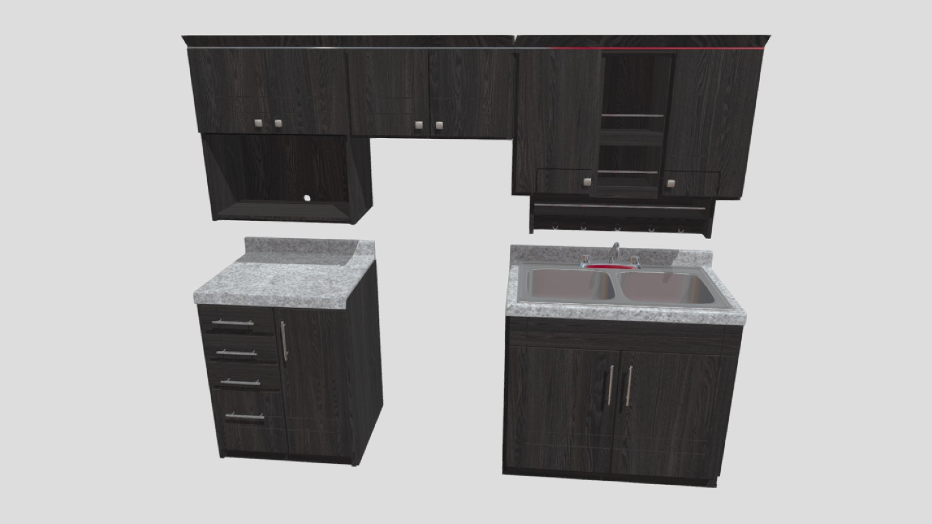 3D Kitchen Furniture Set TurboSquid 2086406
