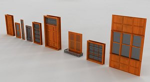 3d windows doors model