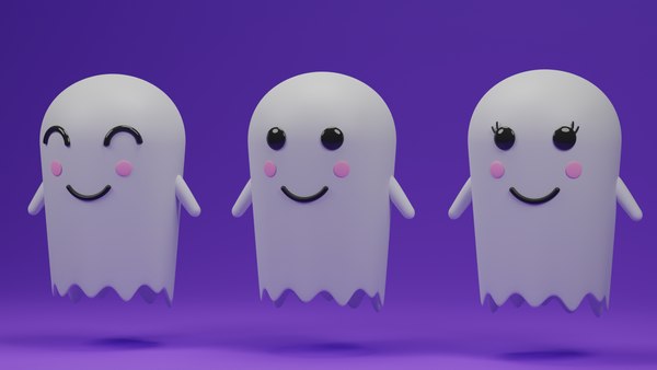 Cartoon Cute Ghost Collection 3D model - TurboSquid 1828351