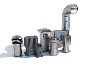 3D model Industrial Roof Vent  Ventilation Kit3d model