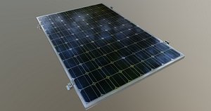 7-Solar Panel 100Wp 1010x670x30mm 3D