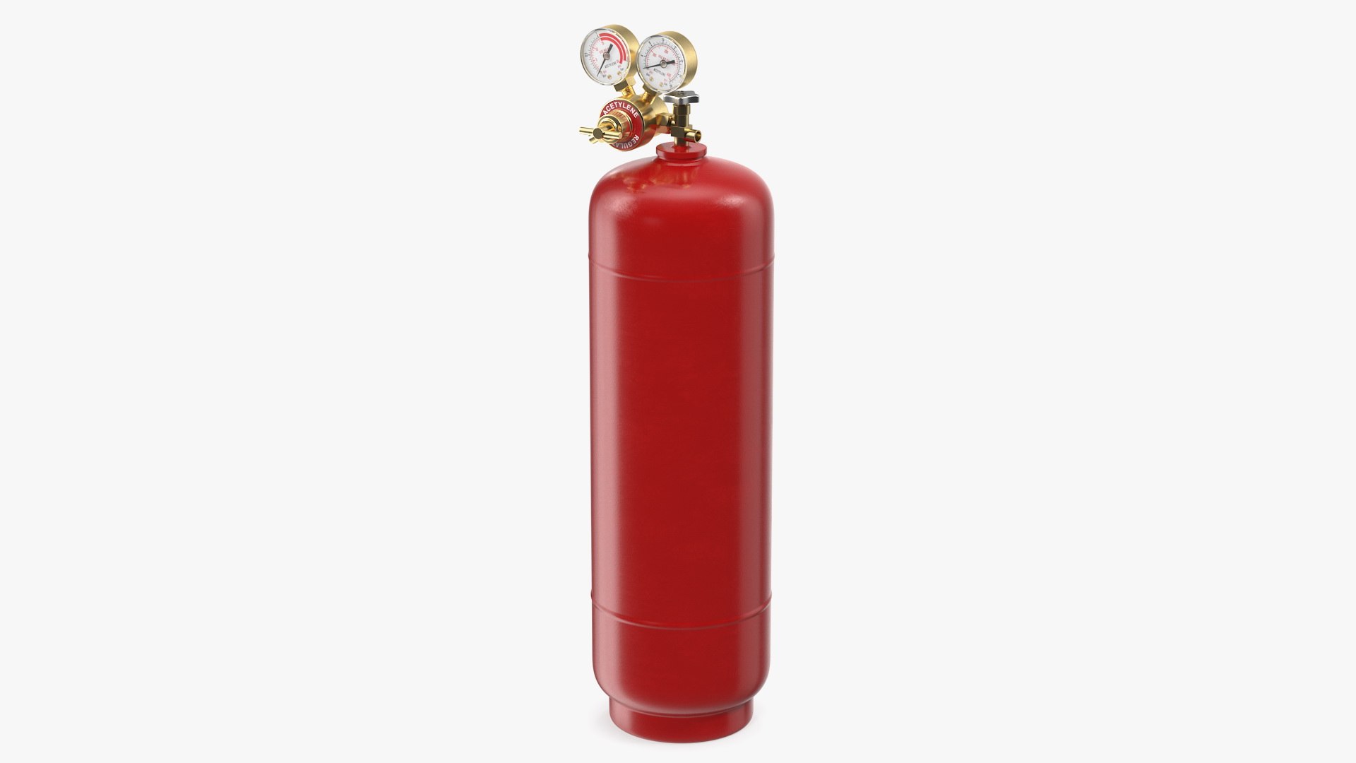 Acetylene Gas Cylinder with Regulator 3D model preview
