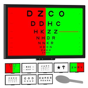 Digital screen for testing visual acuity