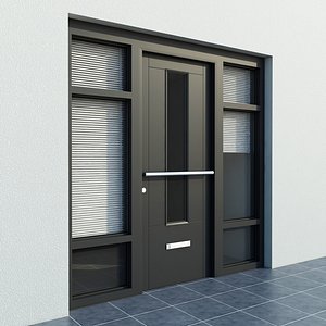 High quality model of door #6 Exterior door with blinds