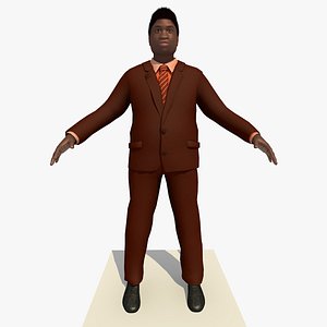 3d african male business man model