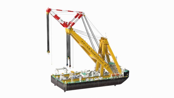 浮体式クレーン船の作業位置3Dモデル - TurboSquid 1874775