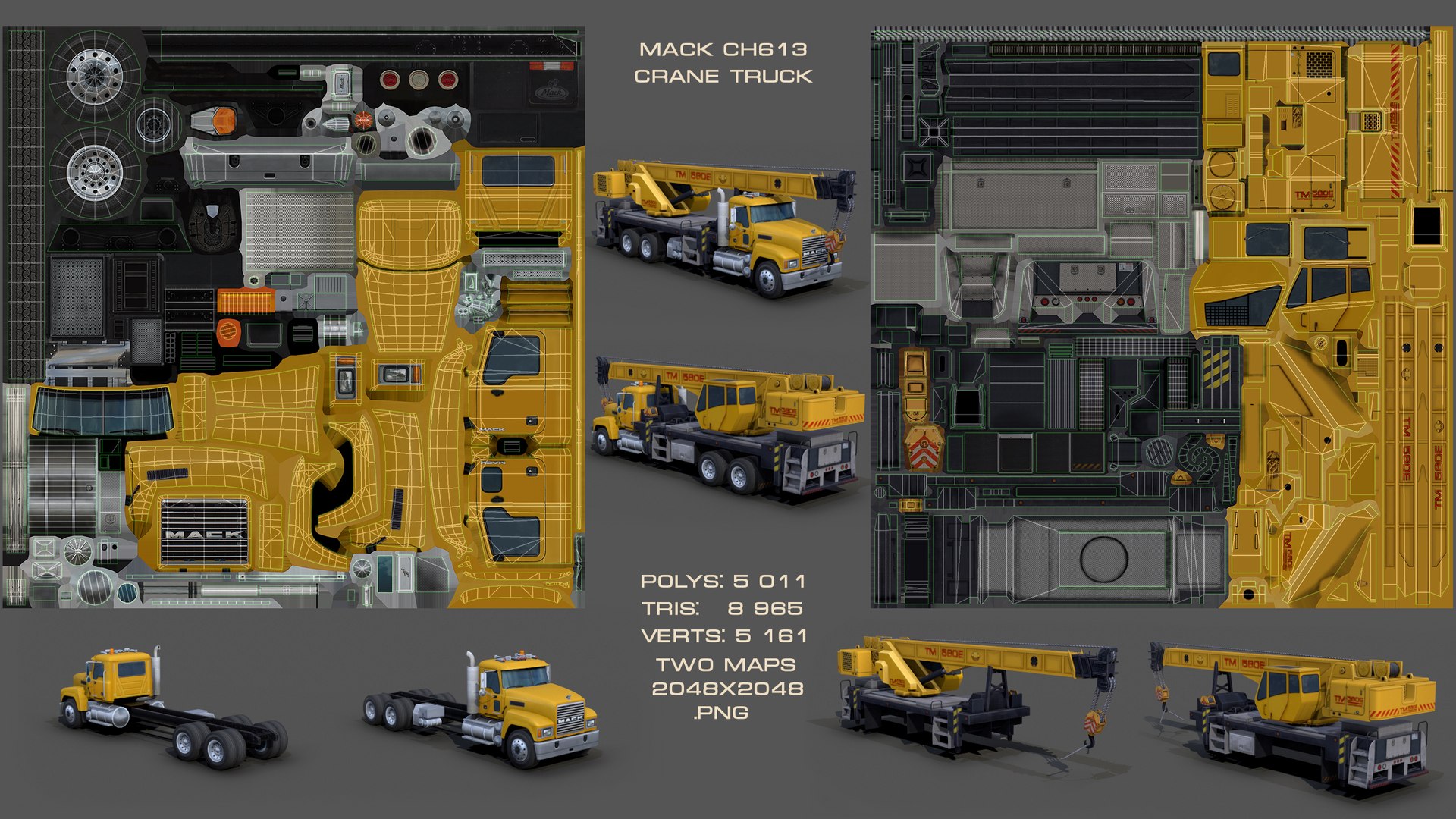 Mack CH613 Crane Truck S02 2004 3D Model - TurboSquid 1922324