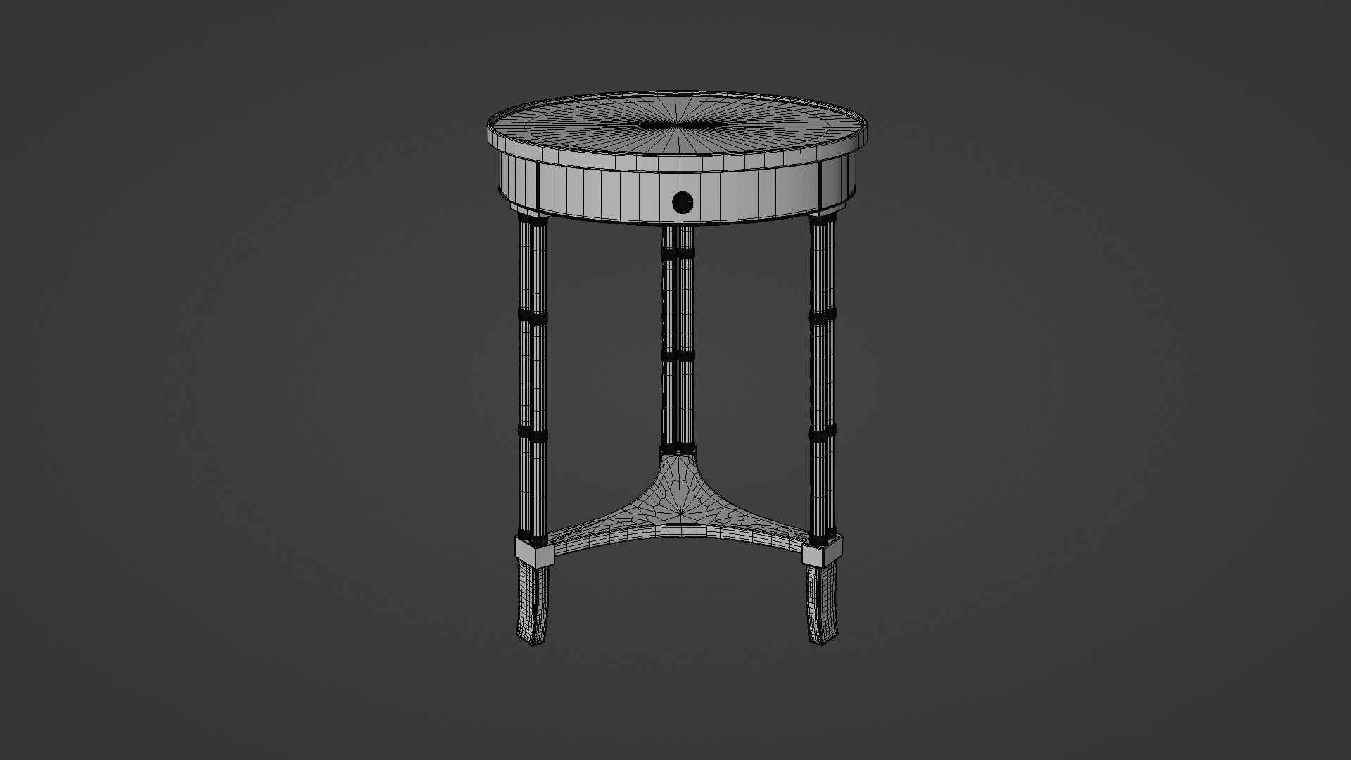 3D Tripod Side Table https://p.turbosquid.com/ts-thumb/qB/3wOPaz/Iz/wireframe1/jpg/1715762373/1920x1080/fit_q87/d518b51ab06694089a4fc7fba2ea4d608e725a57/wireframe1.jpg