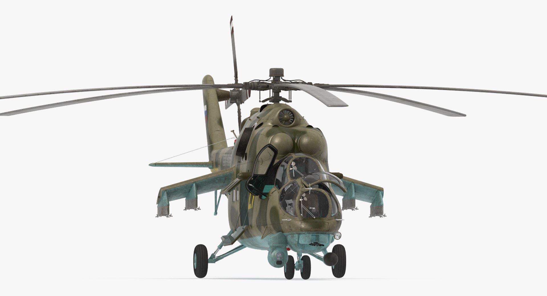 Russian Helicopter Mi-35M Rigged 3D Model 3D model preview