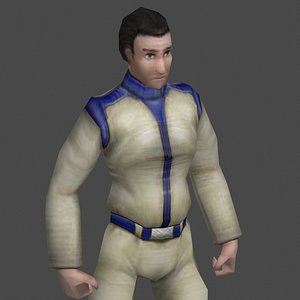 Old style game character - lowpoly model