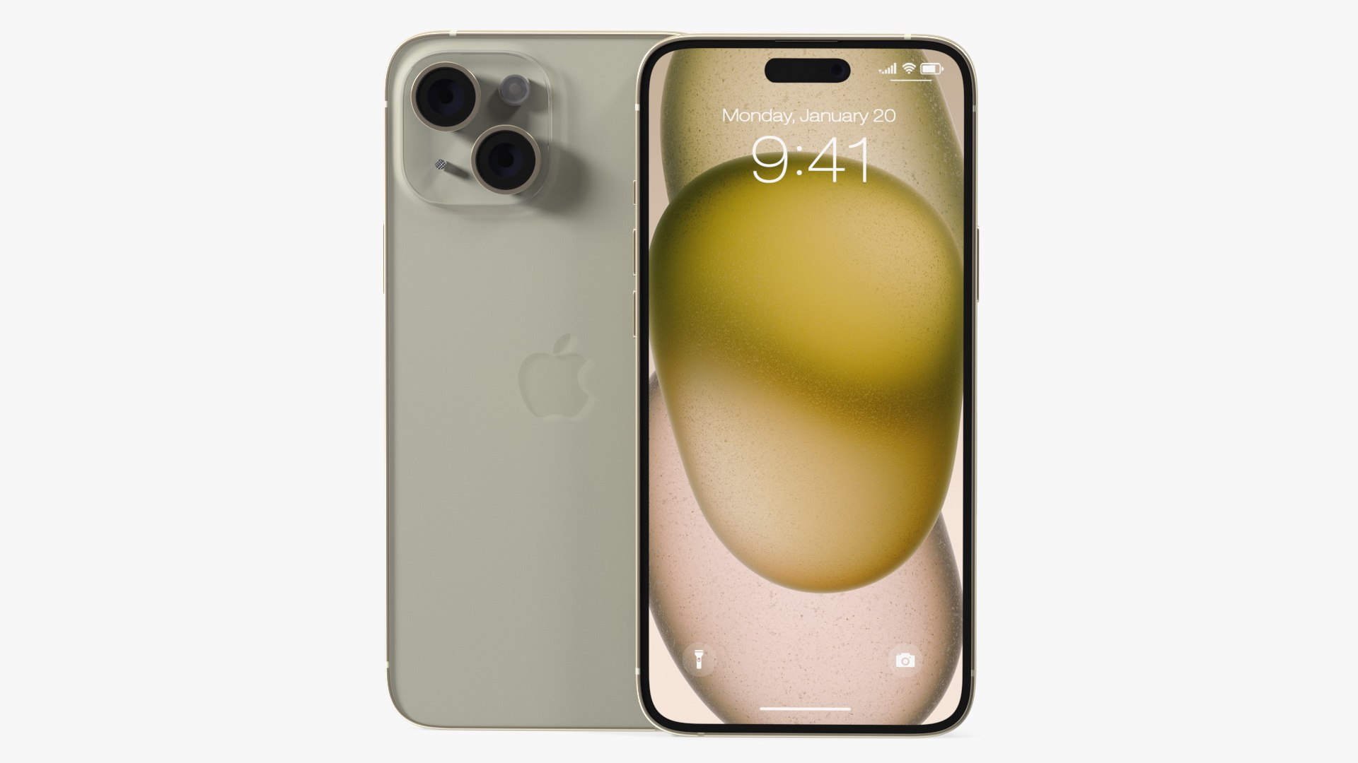 Apple IPhone 15 Plus Yellow 3D model preview