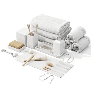 White Earthenware Bathroom Set 01 ZARA HOME