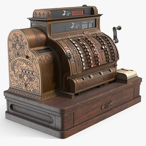 Vintage Mechanical Cash Register Bronze