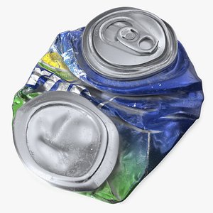 Sprite Crushed Soda Can Blue Green Used