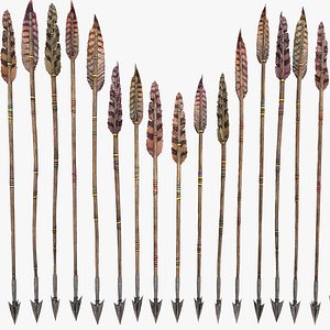 Medieval  Arrow Arrows Crossbow Bolt Pack Set model
