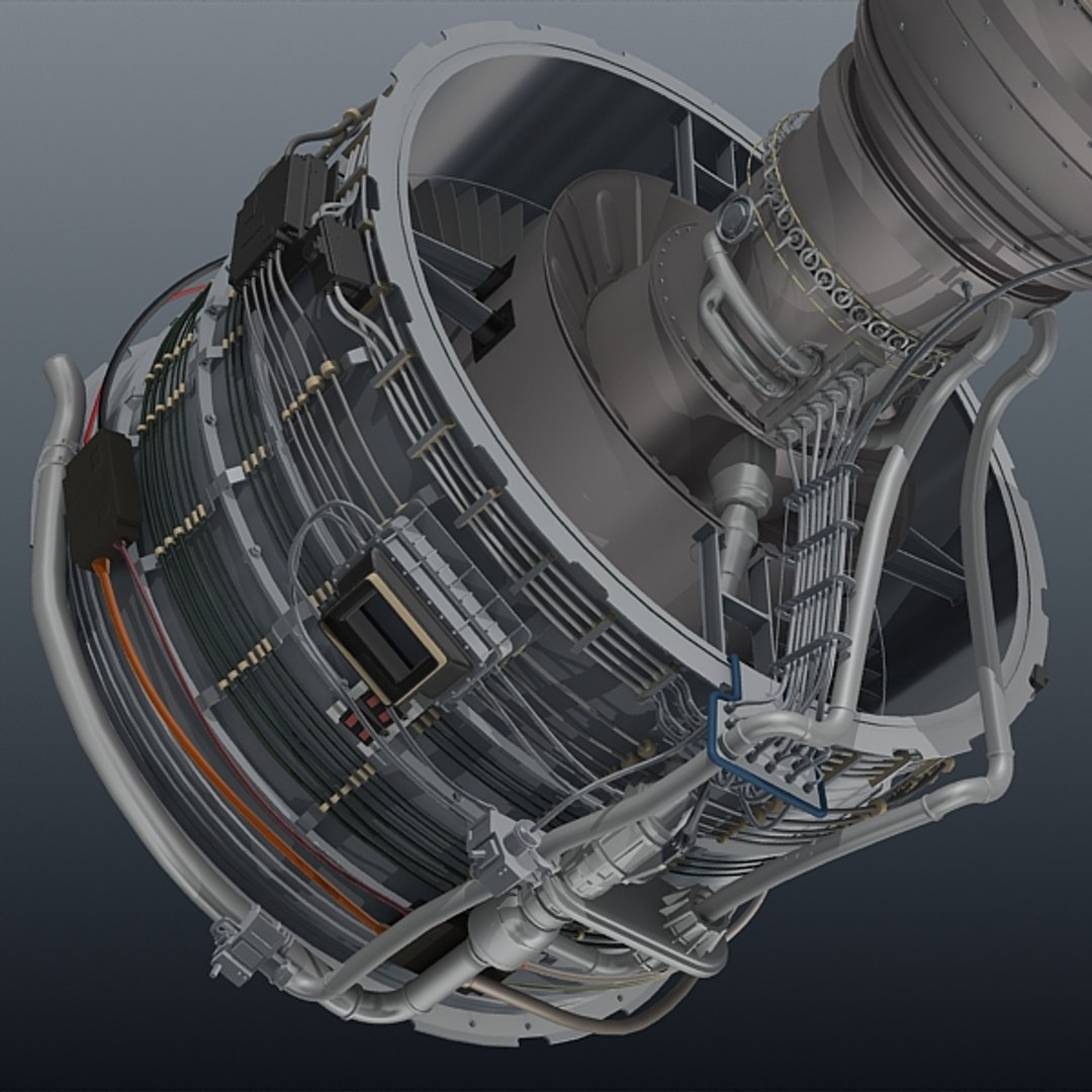3d model jet engine