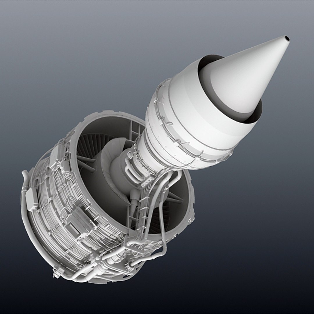3d model jet engine