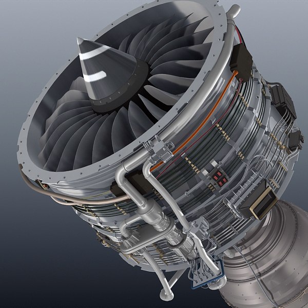 3d model jet engine