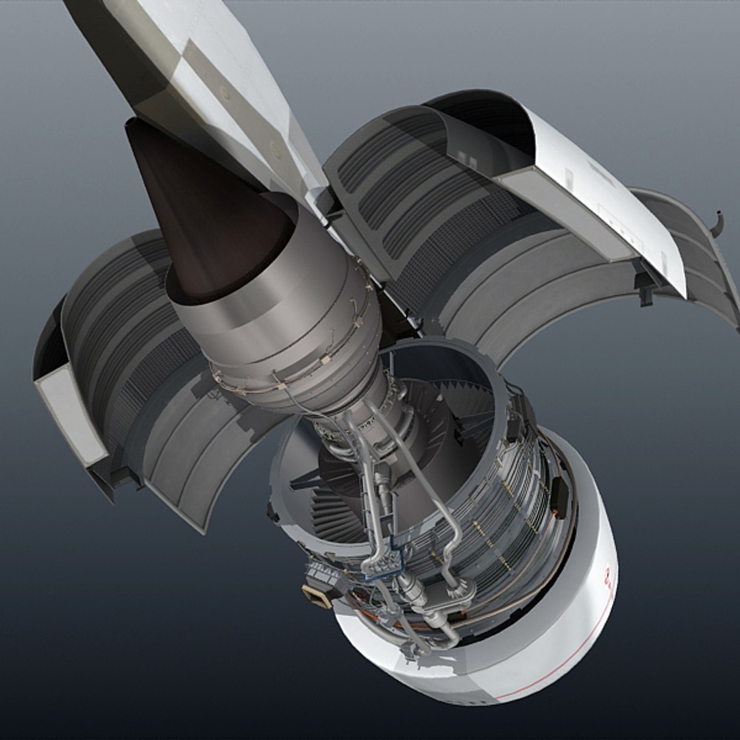 3d model jet engine