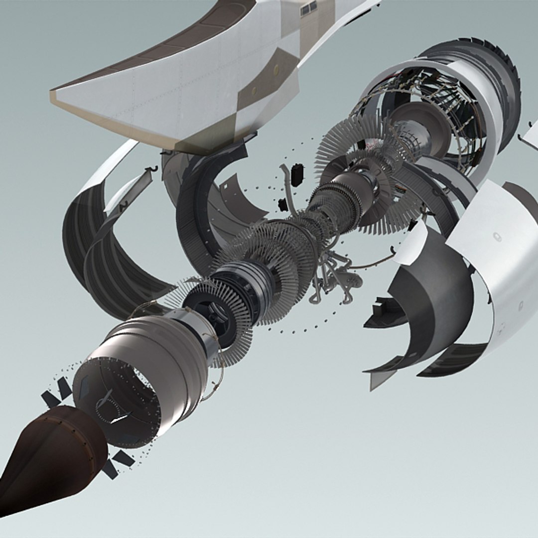 3d model jet engine