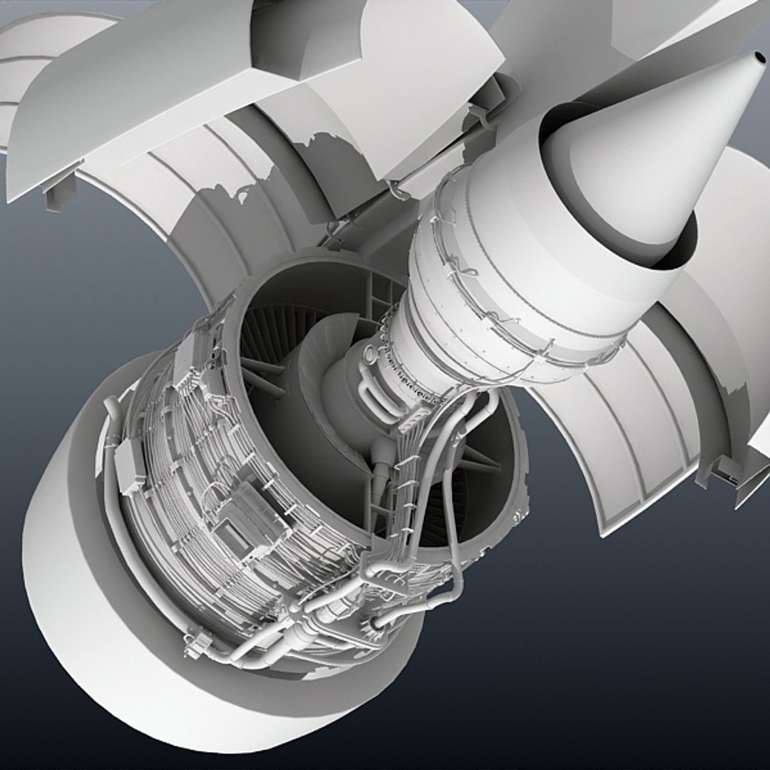 3d model jet engine