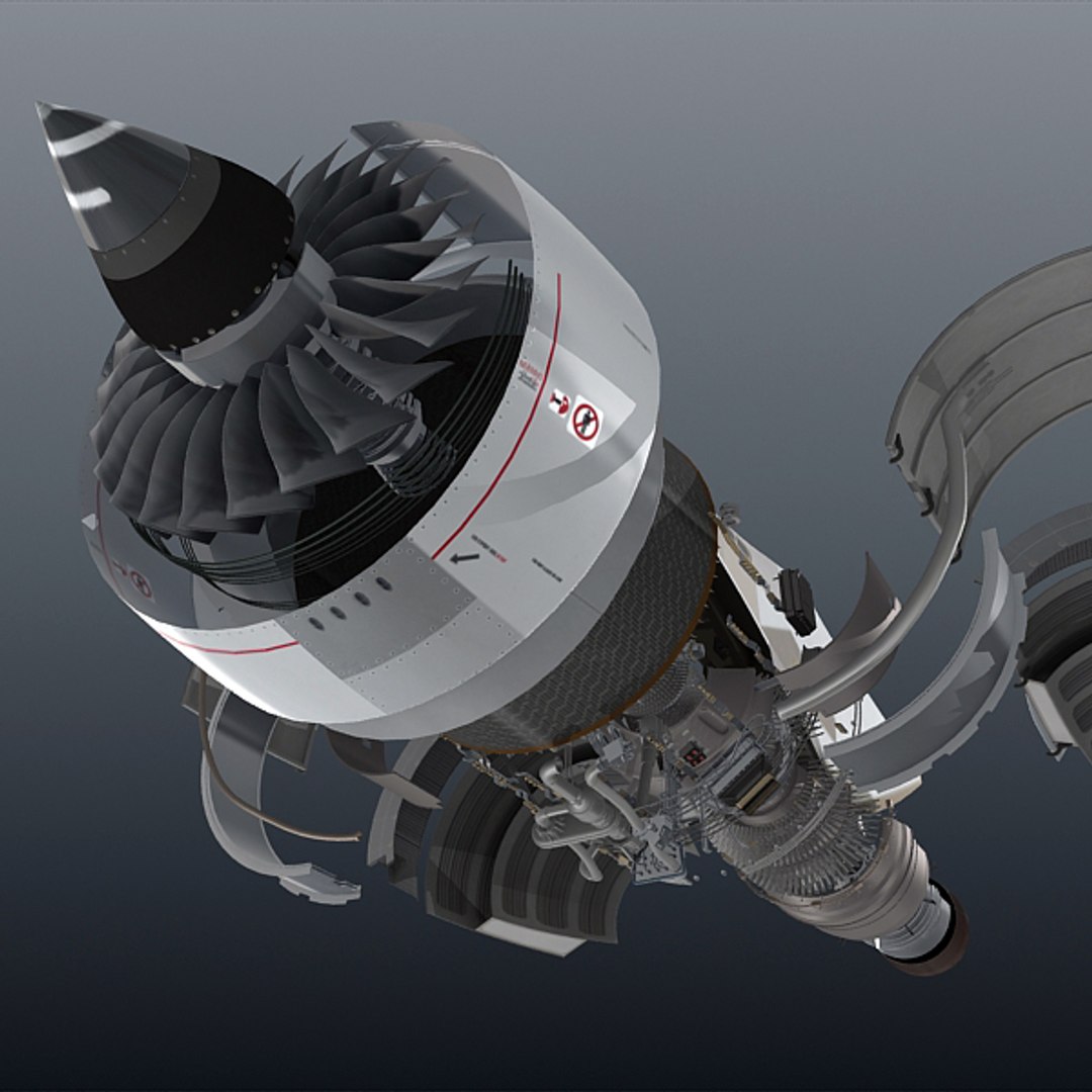 3d model jet engine