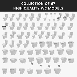 3D Collection of 67 High Quality WC Models model