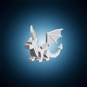 Lego Style Dragon With Wings 3D Print Model 3D model