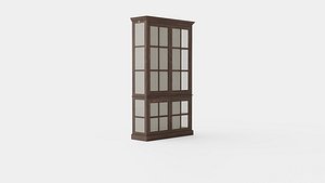 Seethrough display cabinet wenge 3D