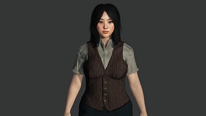 AAA 3D REALISTIC ASIAN CHARACTER-JAPANESE TEACHER OFFICE WORKER