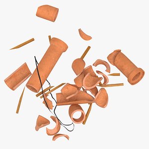 Pipes Clay Ceramic Small Medium and Large Pile 3D model