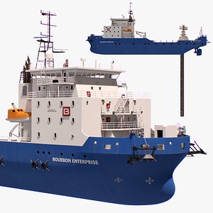 Construction Vessel and Offshore Subsea DWCM Cutter 3D model