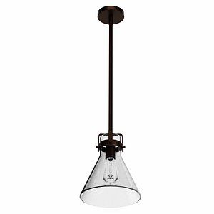 3D Oil-Rubbed Bronze Large Byrd Seeded Glass Pendant