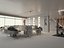 Modelo 3D de Interior de Escritório Moderno em Plano Aberto