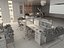 Modelo 3D de Interior de Escritório Moderno em Plano Aberto