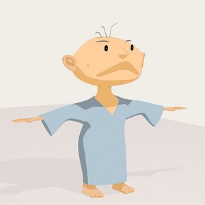 cartoon baby boy man 3d model