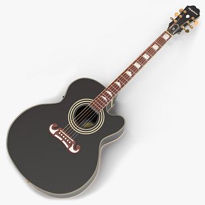 3D Electro Acoustic Cutaway Guitar model