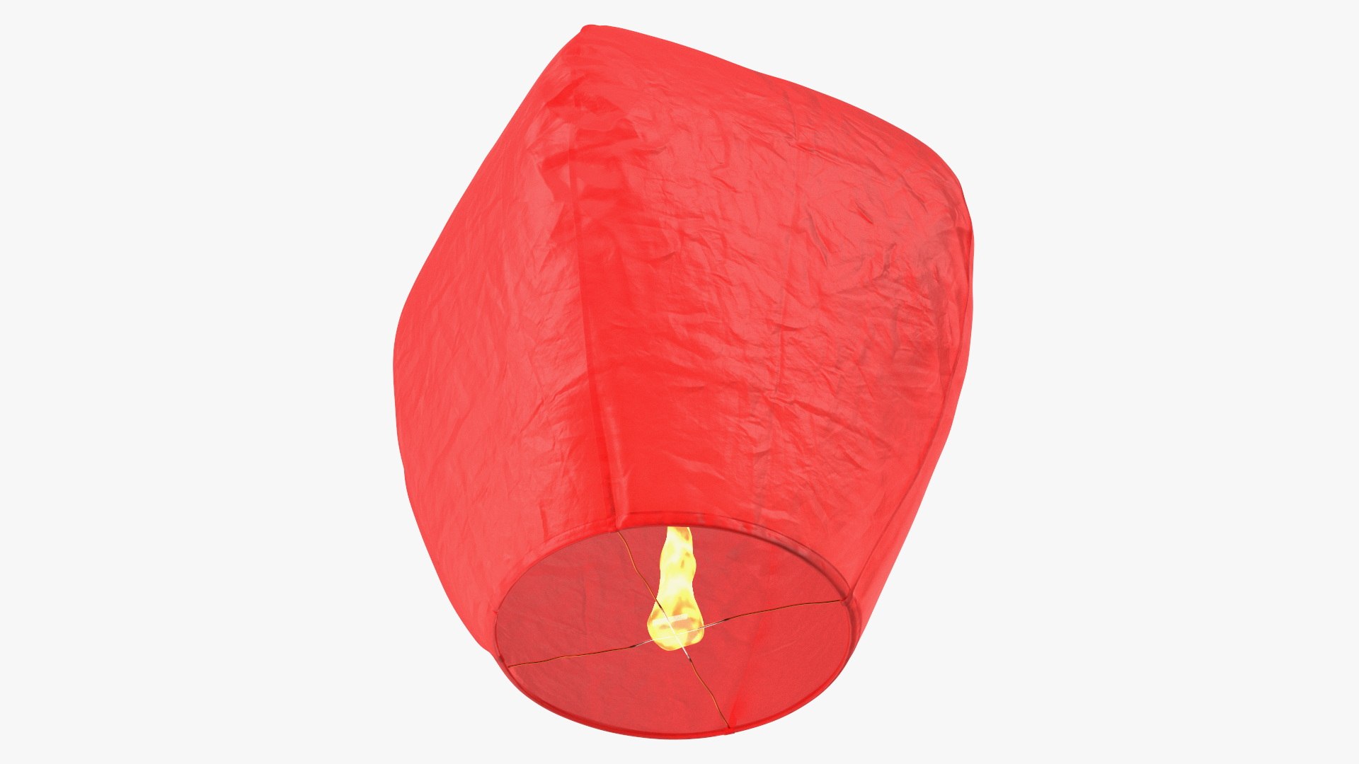 Blazing Sky Lantern Red Color 3D model preview
