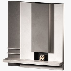 Fireplace Tall rounded chimney hearth area wooden logs