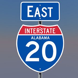 3D Alabama Interstate 20 Signs