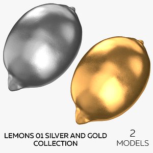 Lemons 01 Silver and Gold Collection - 2 models 3D model