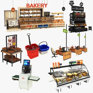 grocery display stand cheese 3D
