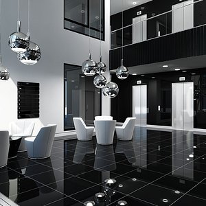 3d office interior reception model