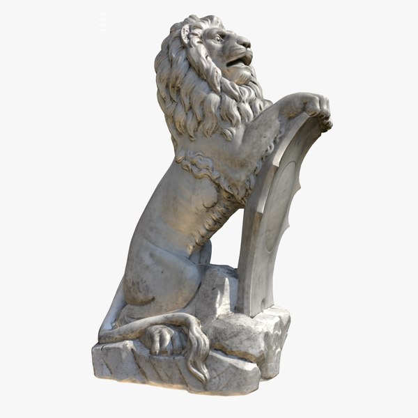 scanned sculpture lion cleaned max