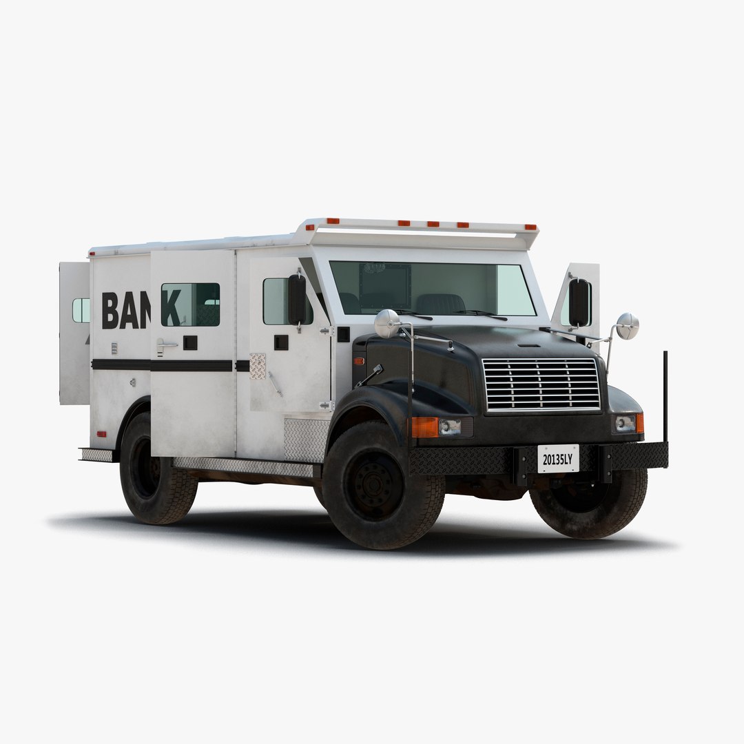 Bank Armored Car 2 Rigged 3D model preview