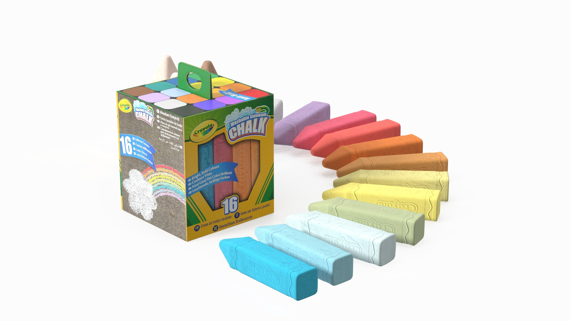 White Chalk Crayola Washable Sidewalk Chalk 64CT 48CT Used