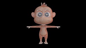 Asset - Cartoons - Animal - Monkey - Rig 3D model