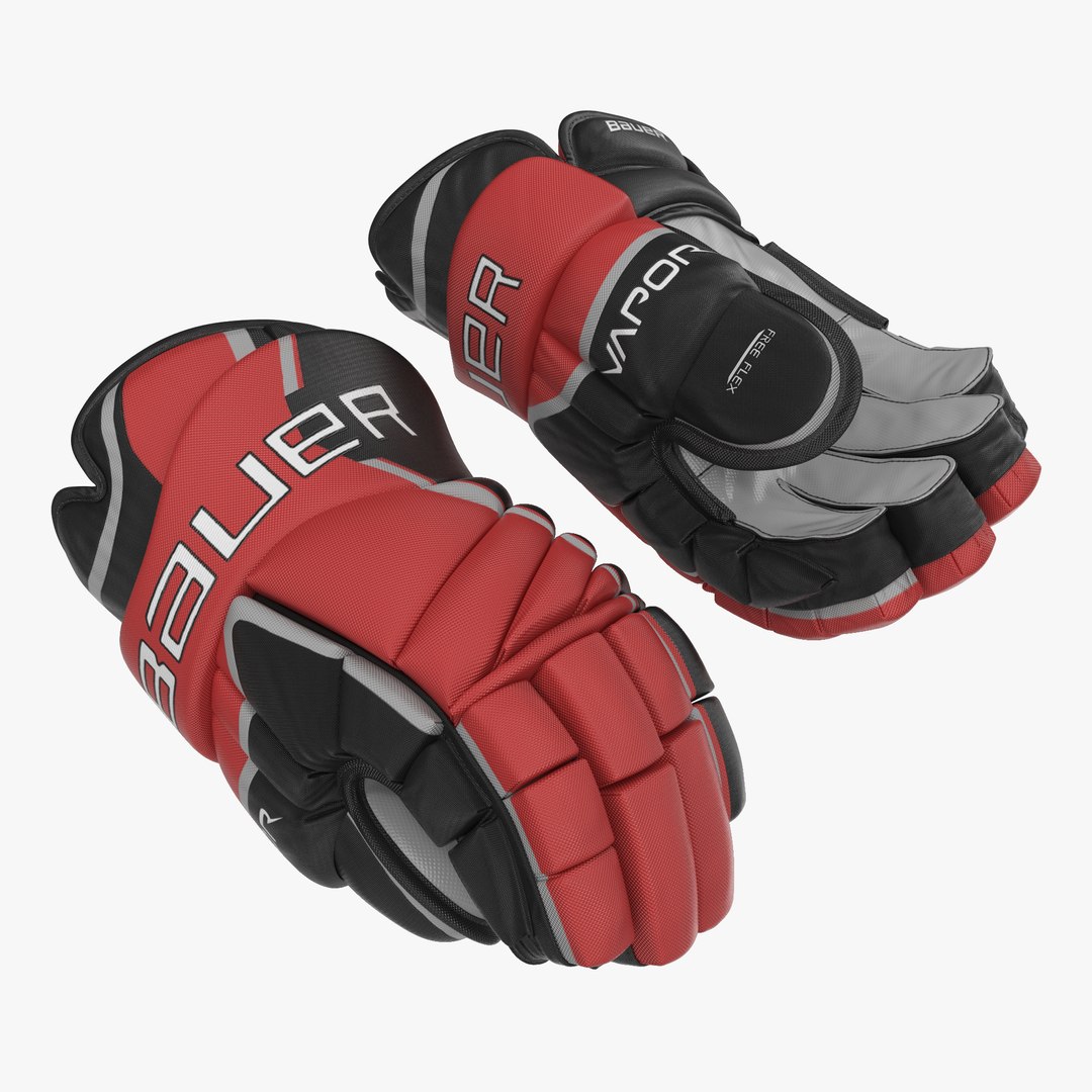 Hockey Gloves Bauer 2 3D model preview