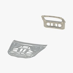 SUV Hood and Trunk Frame Rigged 3D Model